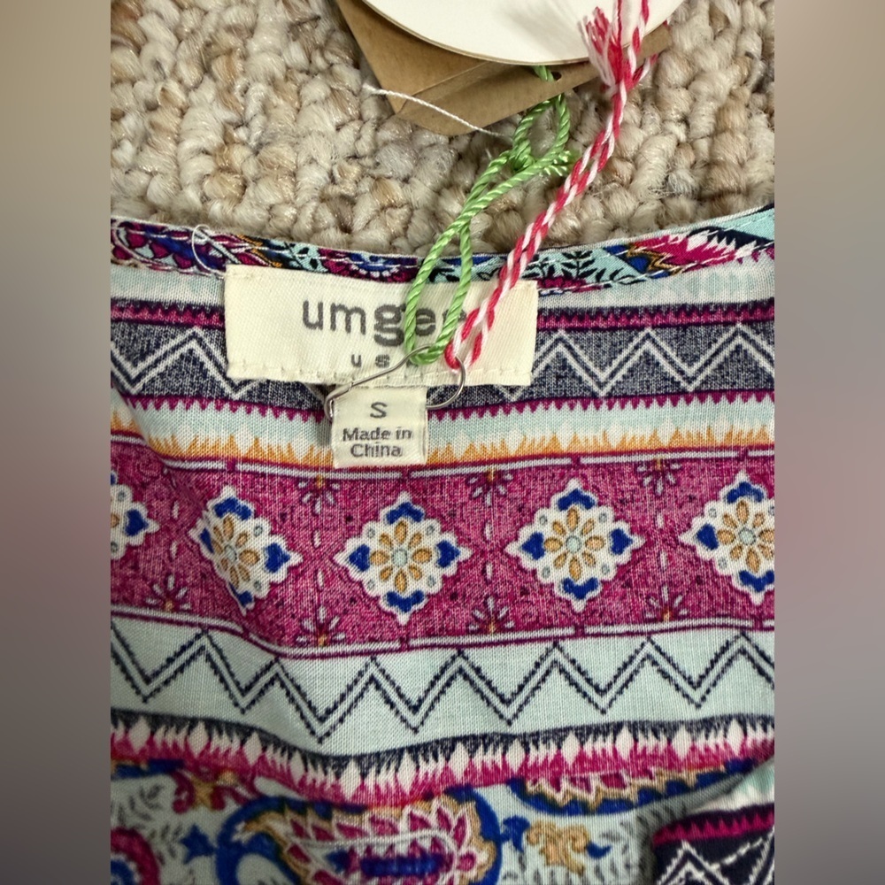 Umgee Multicolor Geometric Pattern mini dress size S new with tag - Picture 2 of 8
